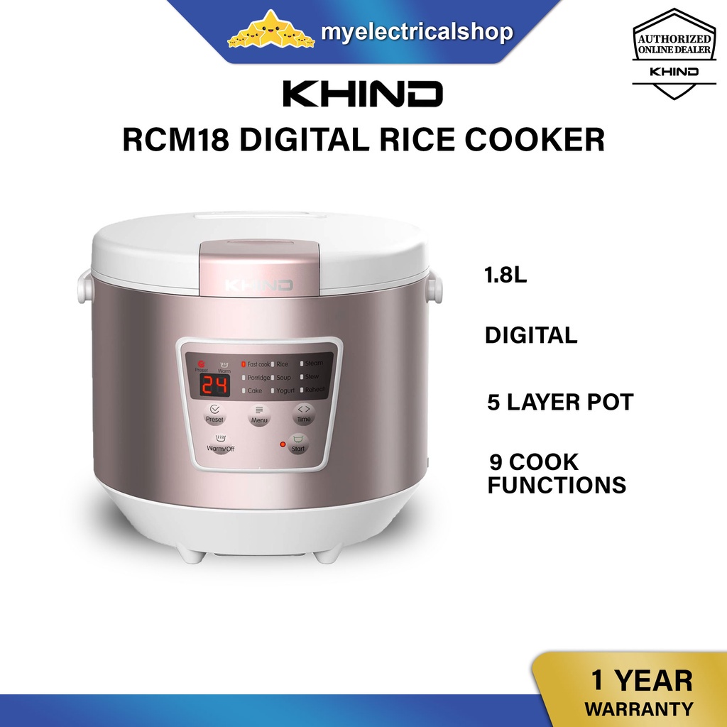 Khind RCM18 Digital Rice Cooker ( 1.8L ) | Shopee Malaysia
