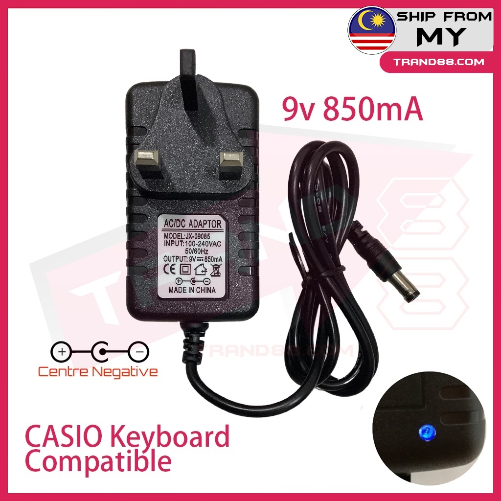 9V POWER SUPPLY ADAPTER CASIO KEYBOARD TONEBANK COMPATIBLE AD5 WK110