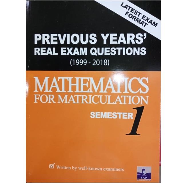 REAL EXAM MATRICULATIONS MATHEMATICS SEMESTER 1 | Shopee Malaysia