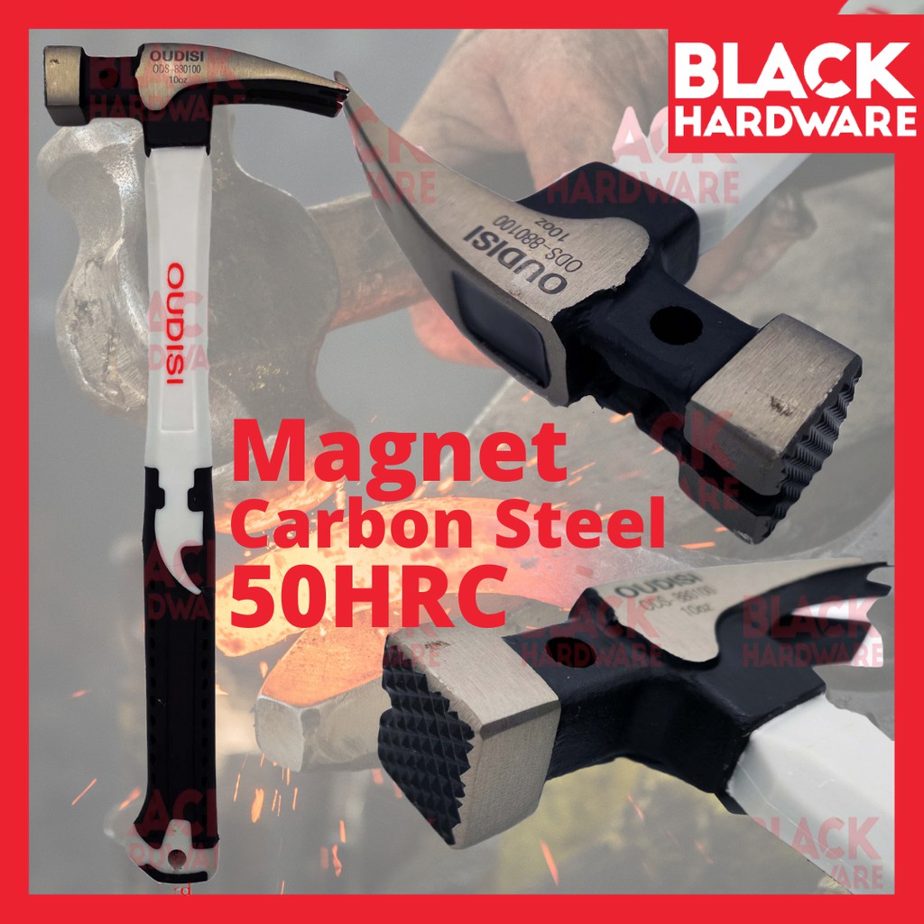 Black Hardware Home Fiberglass Steel Handle Impact Carpenter Magnet ...