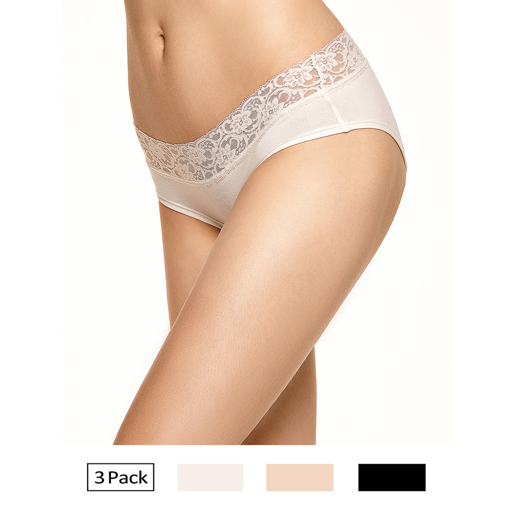 Cotton panties with lace hot sale trim