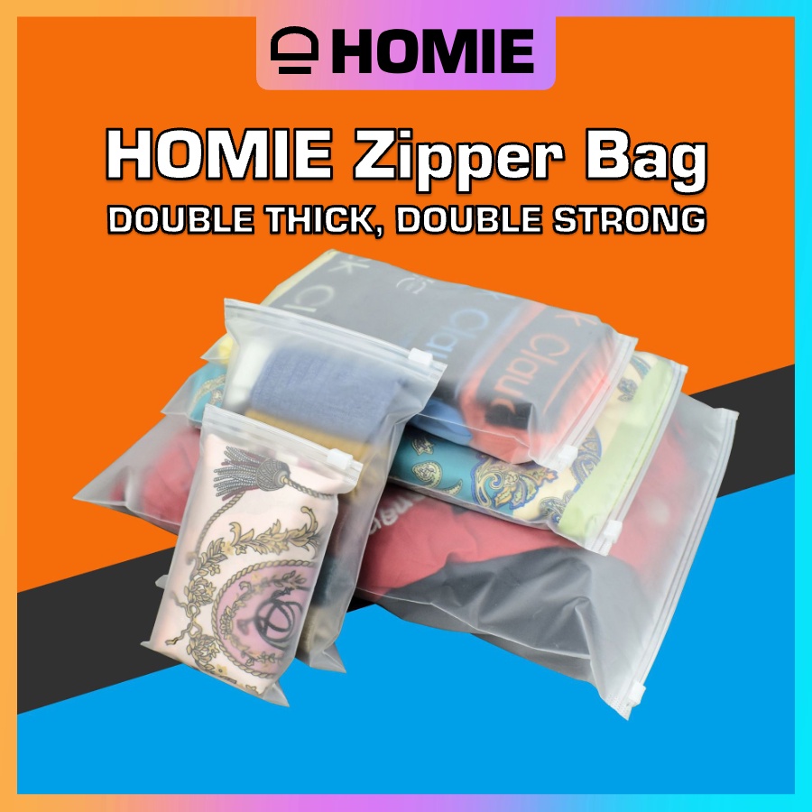 HOMIE Double Matte Zip Lock Bag Plastic Zip Bag Zipper Bag Packaging