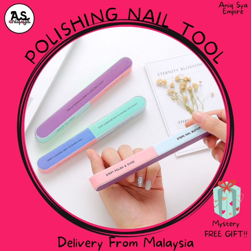 1 PCS Six-sided Polishing File Nail Tool Creative Printing Nail File ...