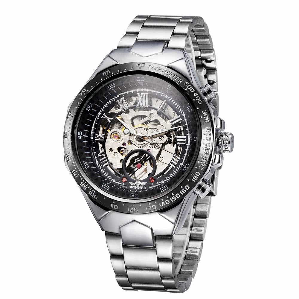 WINNER Self-Winding Skeleton with Big Dial Automatic Mechanical Watch ...