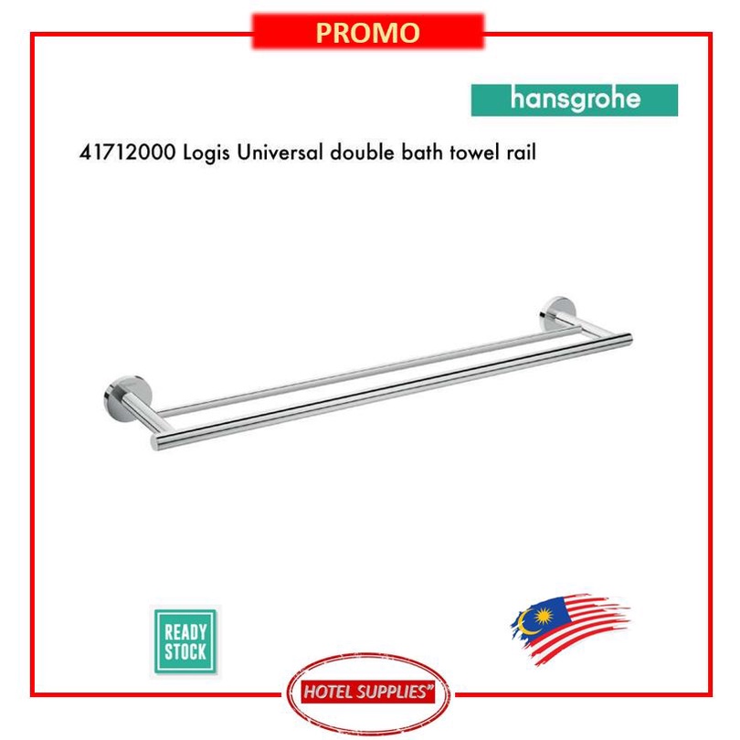 Hansgrohe Logis Universal Handtuchablage 41720000 chrom, Länge 600mm, Messing, mit Handtuchhalter