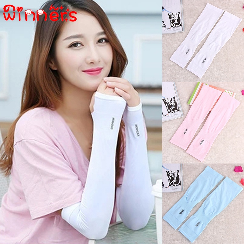 Solid Color Ride Sun Protection Sleeves Ice Silk Outdoors Ladies Ice