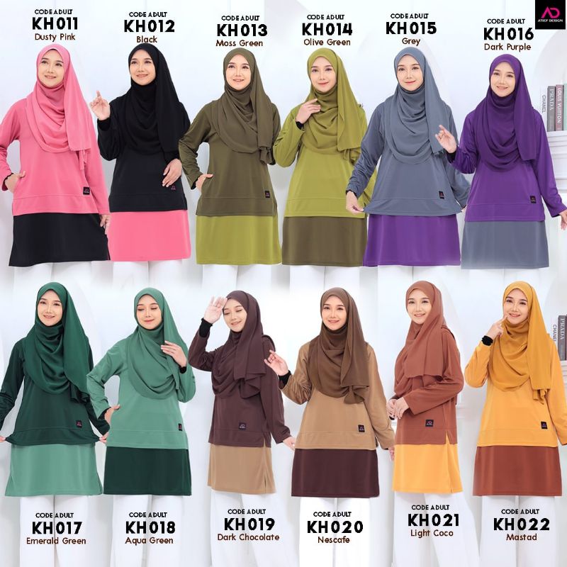 TSHIRT JERSEY MUSLIMAH AZRAA BY AD | IRONLESS | 2 TONE WARNA TRENDY ...