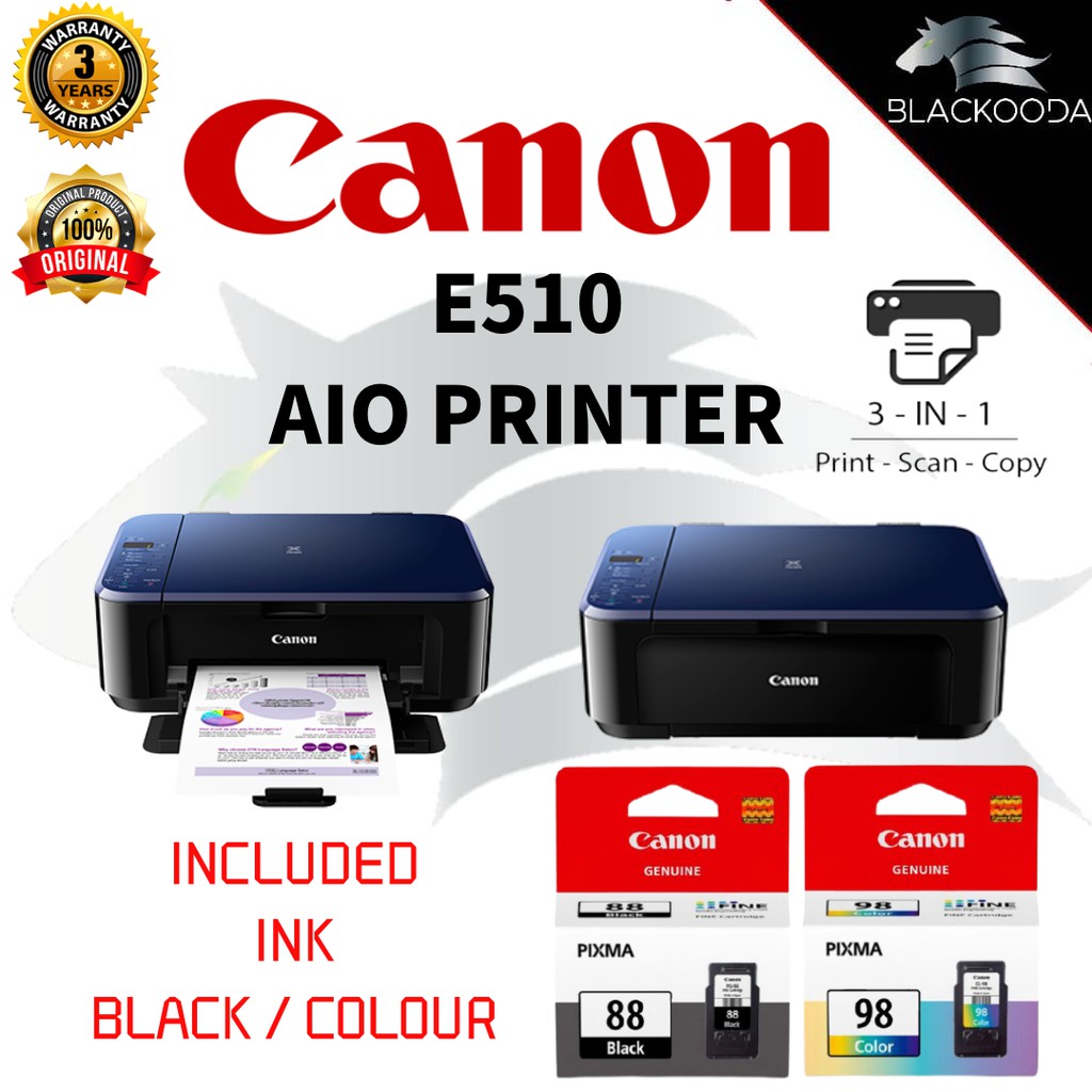 Canon Pixma E510 E 510 Ink Efficient All In One Printer Printscancopy Shopee Malaysia 4294