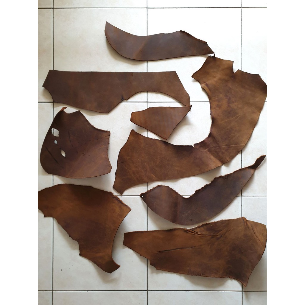 Genuine Crazy Horse Saddle Leather Scrap Leather 2mm For Small Crafts