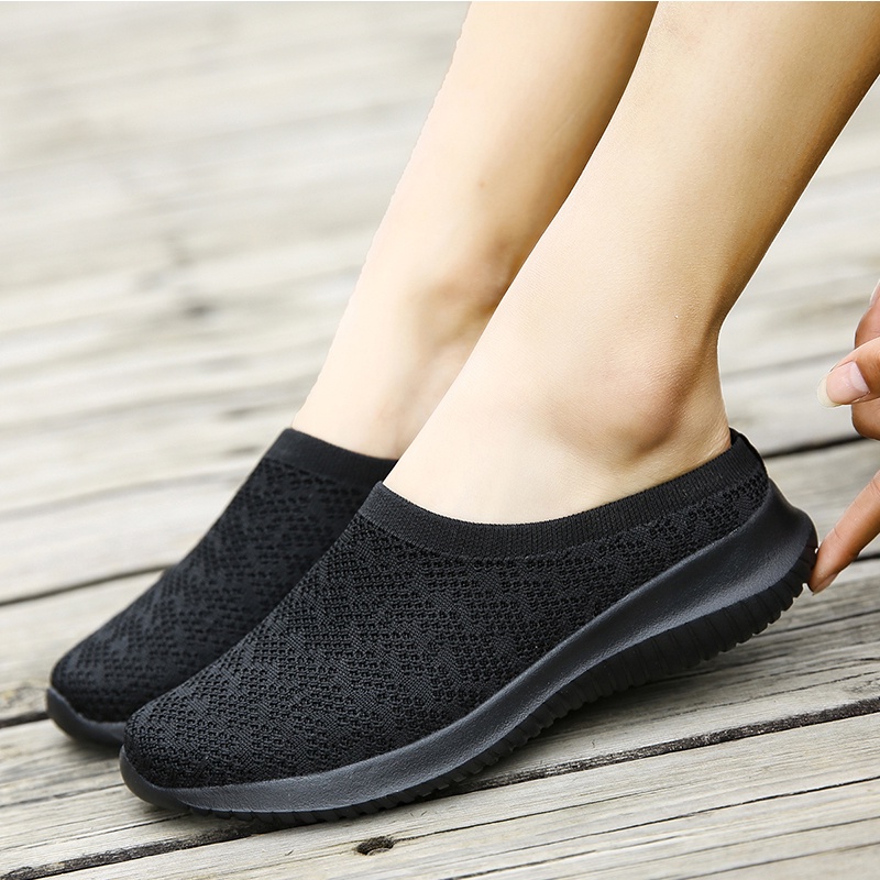 Half-Slipper High Quality Shoes Slip On Women Flat Cover Toe Sneaker ...