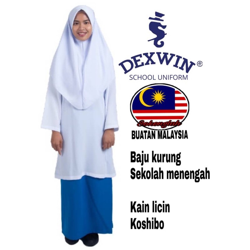 [READY STOCK] Baju Kurung Sekolah Menengah Kain Licin Koshibo (Baju dan ...