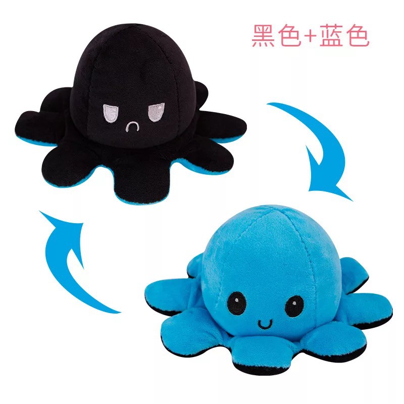 🐳Flip Octopus Doll TIKTOK Reversible Octopus Plush Reversible Bipolar ...