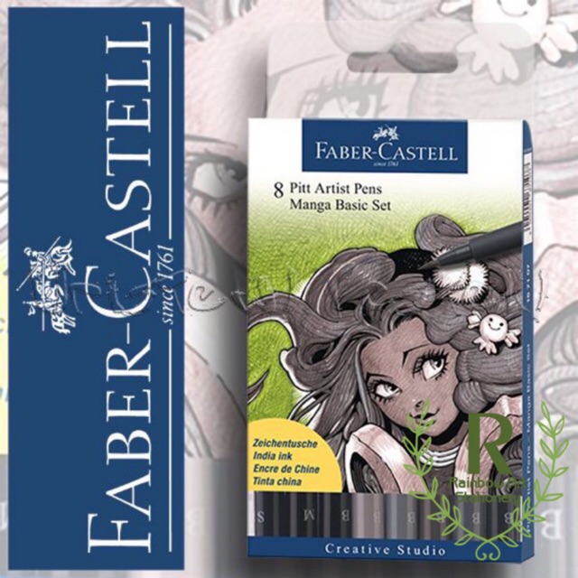Faber-Castell Faber-Castell PITT Artist Black Pens, Manga Set