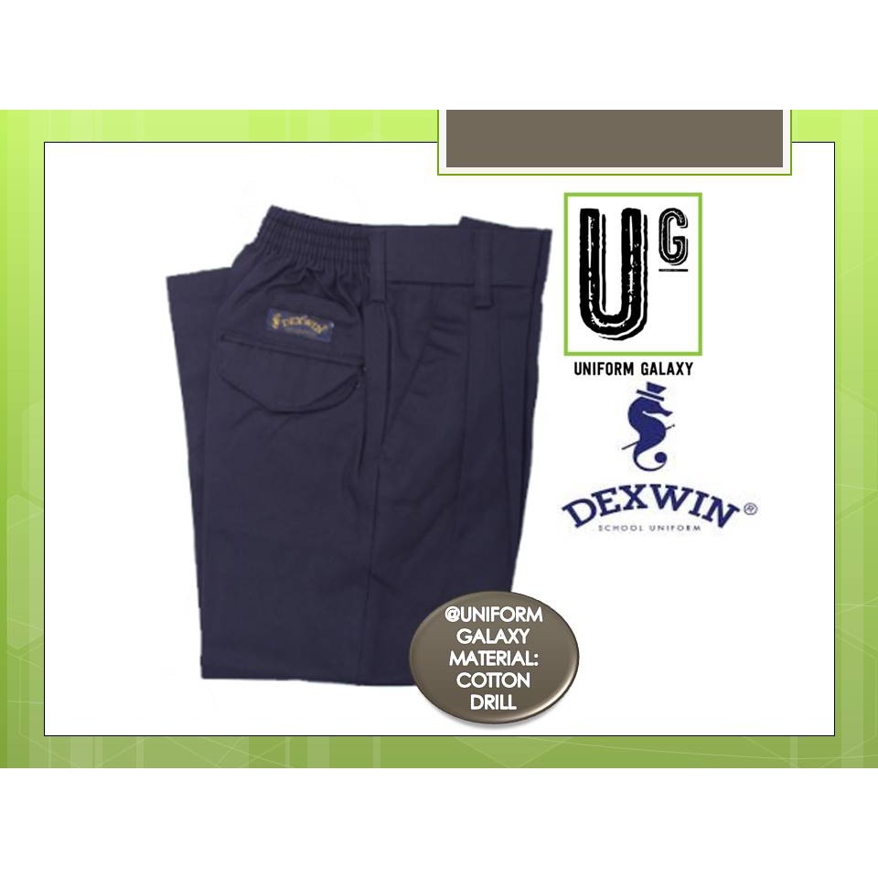 SELUAR SEKOLAH RENDAH (PINGGANG ELASTIK) - (NAVY BLUE) - DEXWIN ...