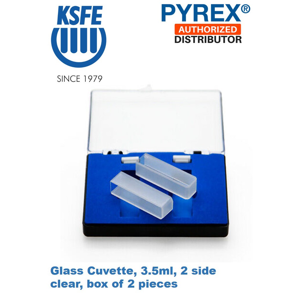 Glass Cuvette, 3.5ml, 2 Side Clear, comes in Box of 2 pieces [Ready