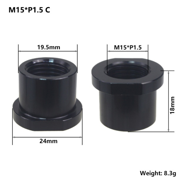 Bike Thru Axle Nuts Set - M12/M15 Thread For Mountain/Road Bikes (Aluminum Alloy)