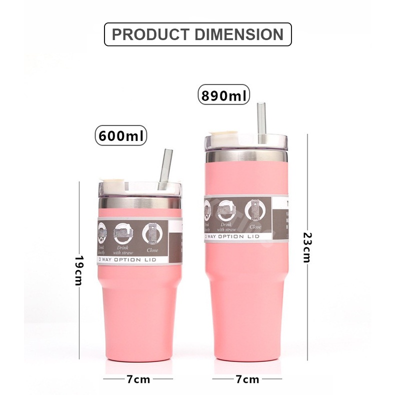 Starbuck Coffee Tumbler Thermos Cup Tyeso Termos Botol Kopi Ada Straw