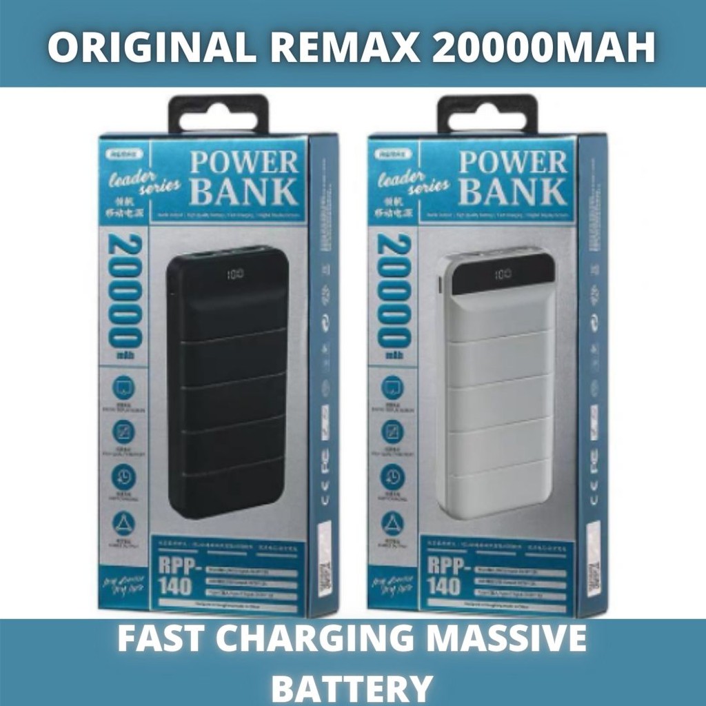 ORIGINAL REMAX 20000MAH POWERBANK FAST CHARGING MASSIVE BATTERY LEADER ...