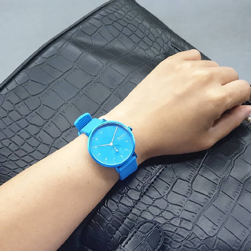 Aaren kulør light blue silicone watch shop
