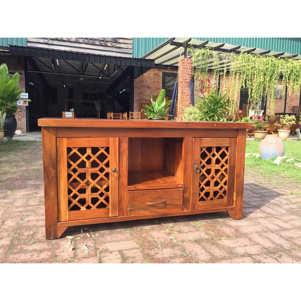 Indonesian teak tv cabinet