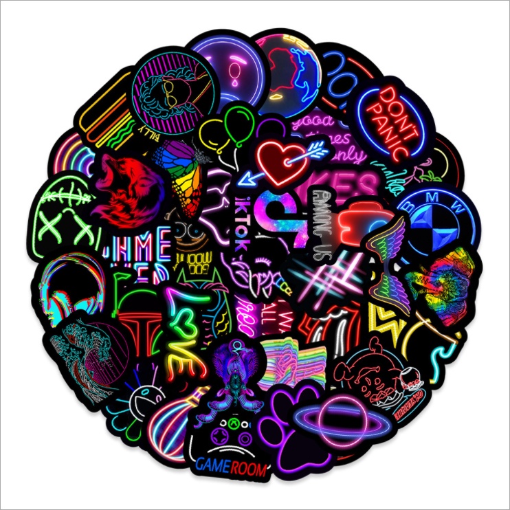 MIXED LIFESTYLE 50 pcs Waterproof Non Repeating Stickers Pack [Type B ...