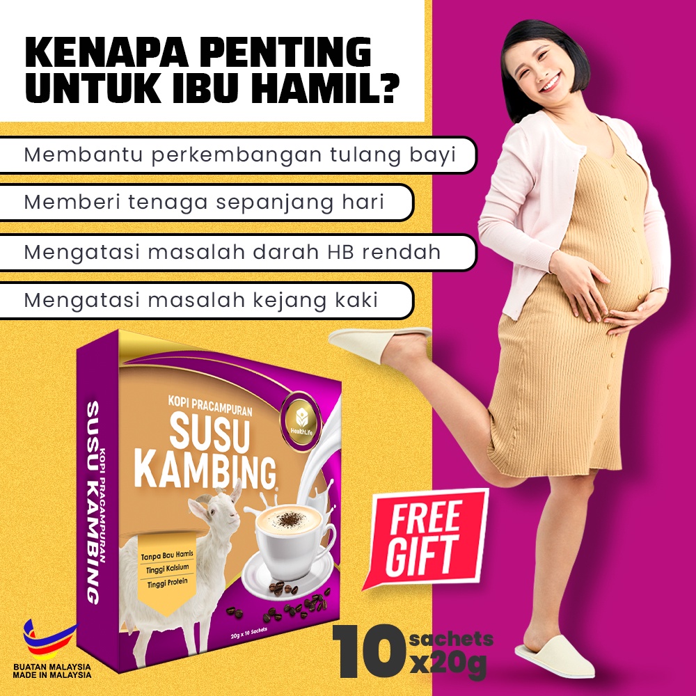 Kopi Susu Kambing, Coffee Arabica 10 Sachet, Baik Untuk Ibu Mengandung
