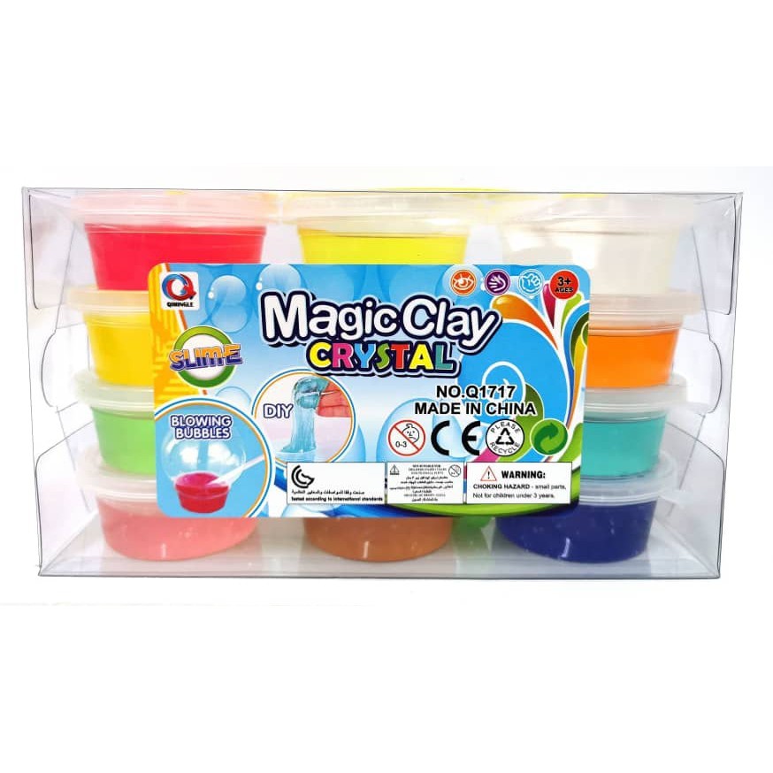 Magic toy Clay Slime Crystal Color Blowing Bubbles 6pcs Pack Slime Clay Gel  Jell