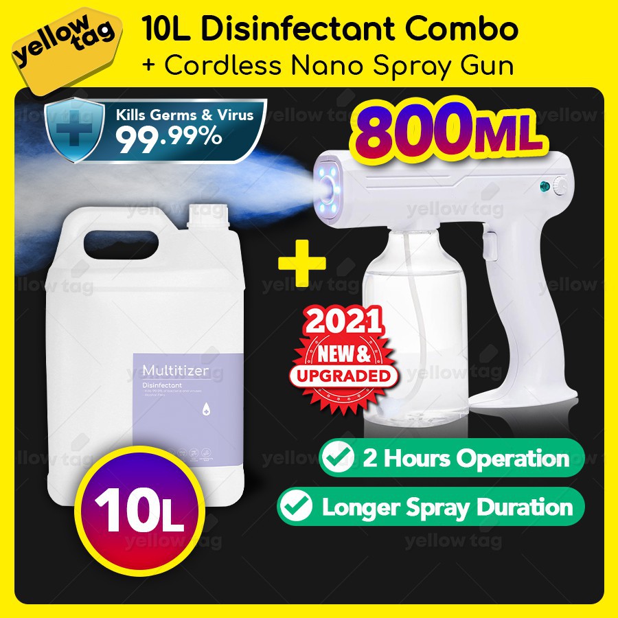 spray gun [800ML Long Spray Time] 10L Disinfectant Nano Fogging Machine ...