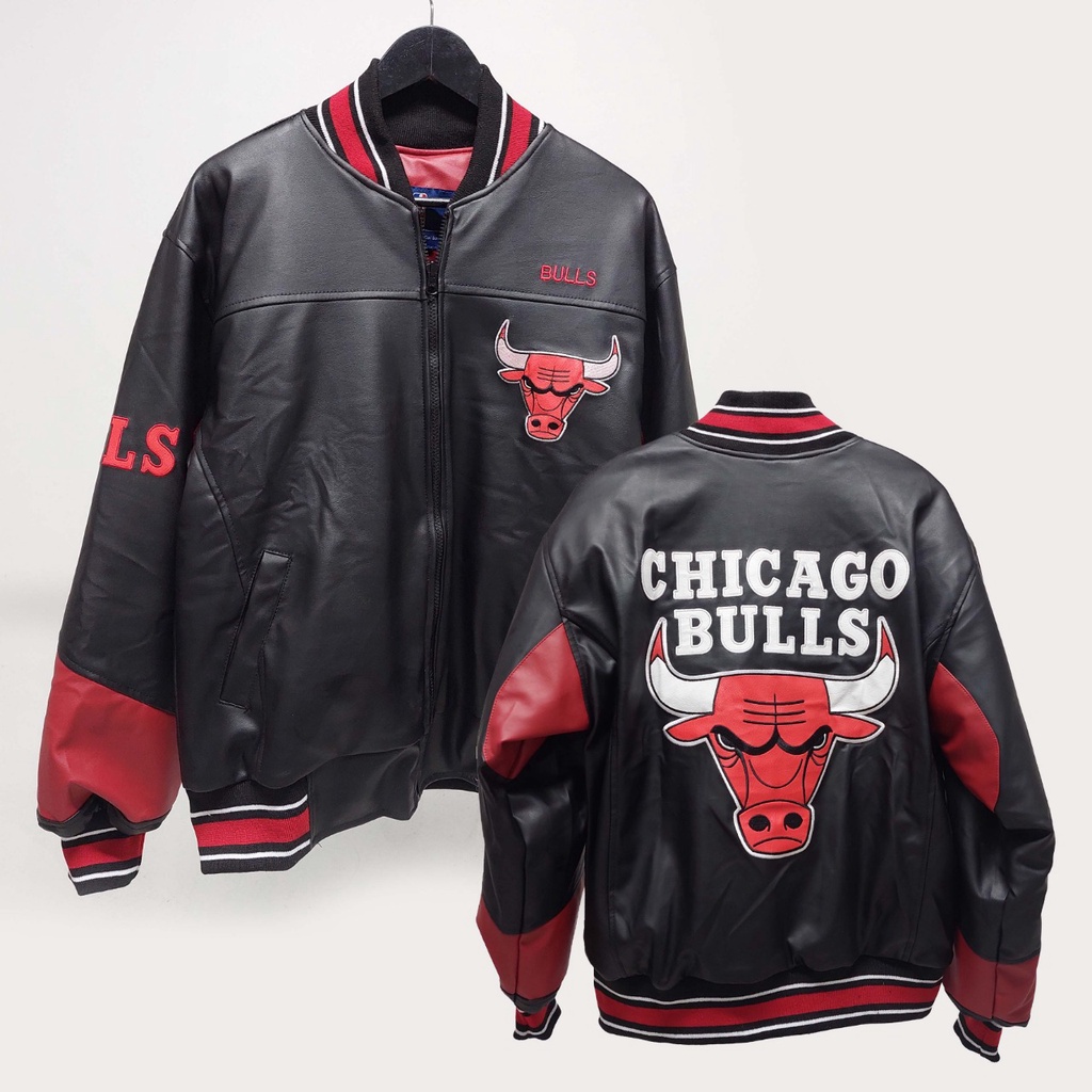 Varsity JACKET WOOL LEATHER NBA BULLS VINTAGE MITCHELL AND NESS HEAVY ...