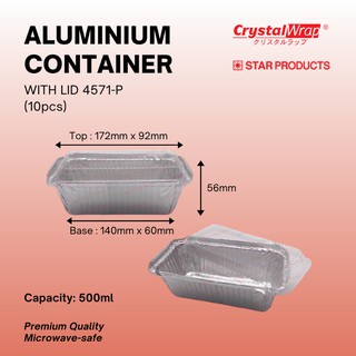 4618-P STAR PRODUCTS ALUMINIUM CONTAINER WITH LID Rectangle Shape