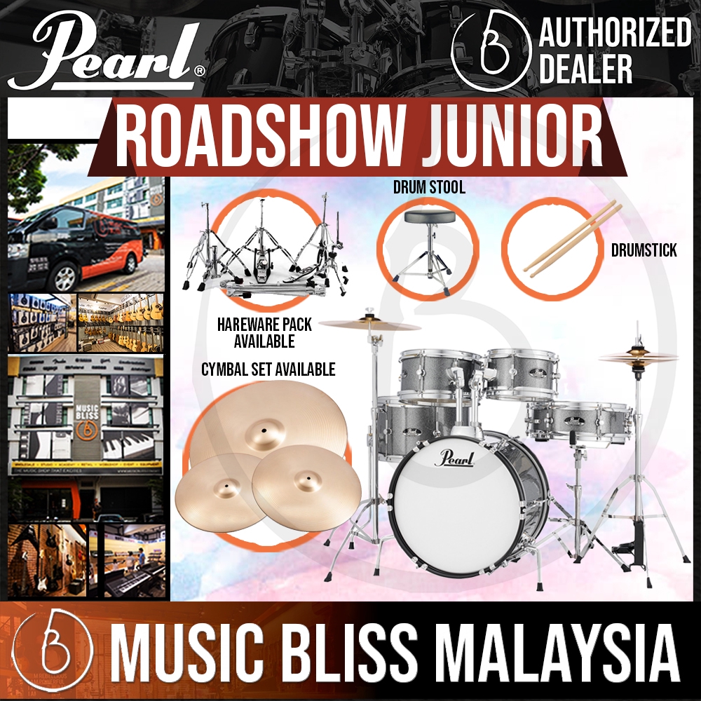 Pearl Roadshow Junior 5piece Complete Drum Set with Cymbals and