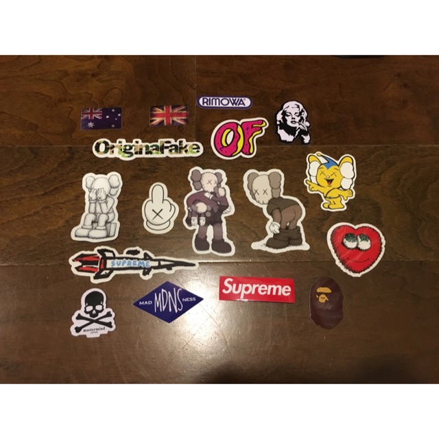 Supreme and bape outlet stickers