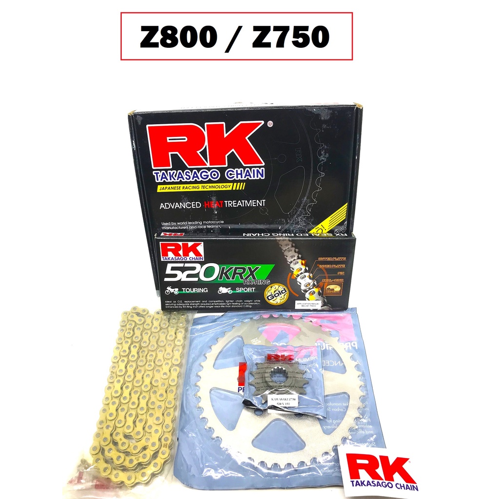 100% RK SPROCKET SET + X RING CHAIN Z800 Z750 ER6N/F VERSYS650 R25 MT25 ...
