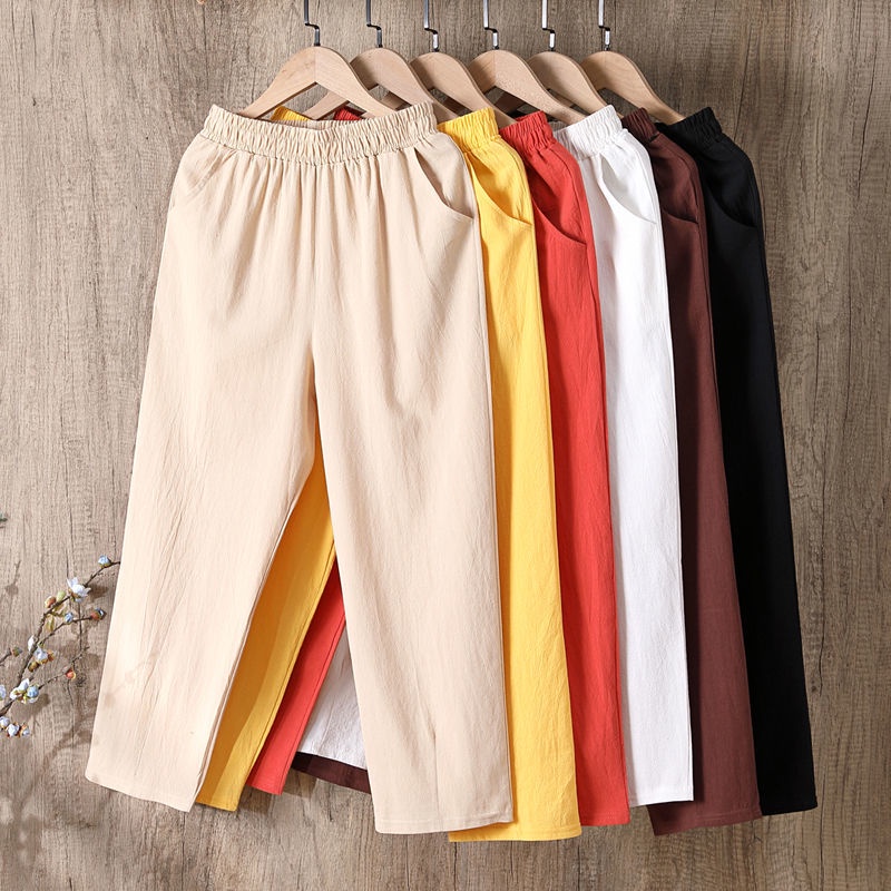 Cotton Linen Harem Pants Women's Summer Thin Loose Large Size High ...