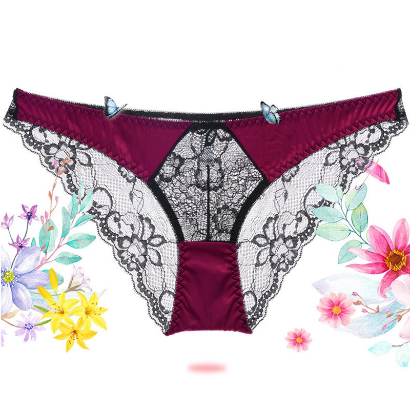 XYZMDJ Transparent Women's Panties Female Sexy Lace Underwear Girls Sweet  Embroidery Panties Breathable Underpants (Color : B, Size : M code) :  : Fashion