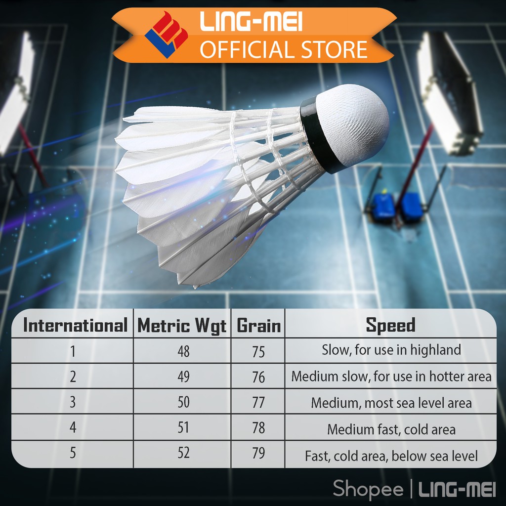 LingMei Badminton Feather Shuttlecock Golden (12 Pcs) Shopee Malaysia
