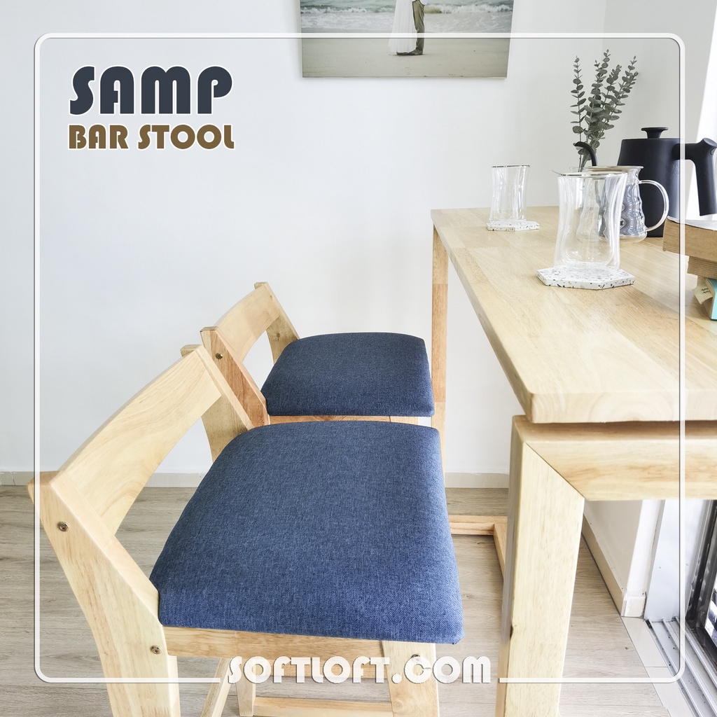 1+2 Zen Bar Table 105CM + Samp Stool 100% Solid Wood Tall High Desk ...