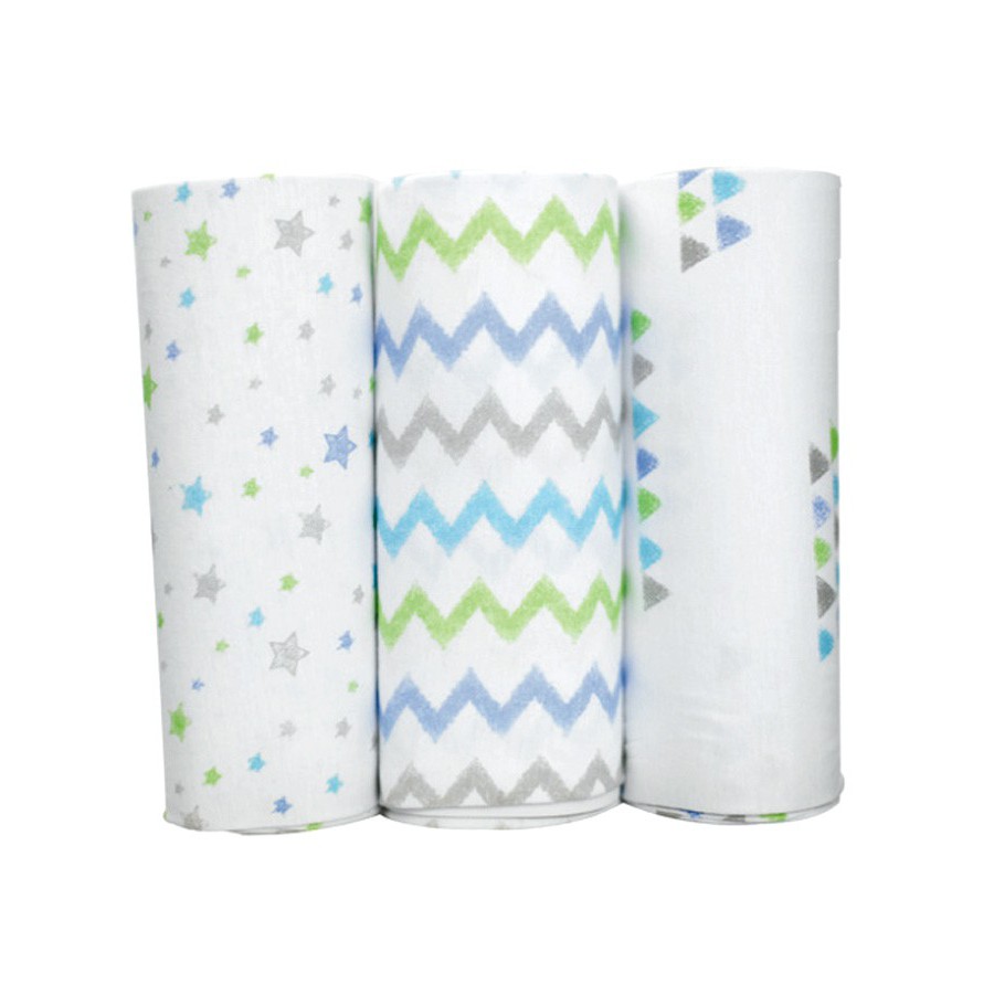 Bubble Bamboo Swaddling Wraps Baby Swaddle Blanket Big Sky Blue 3 Pack