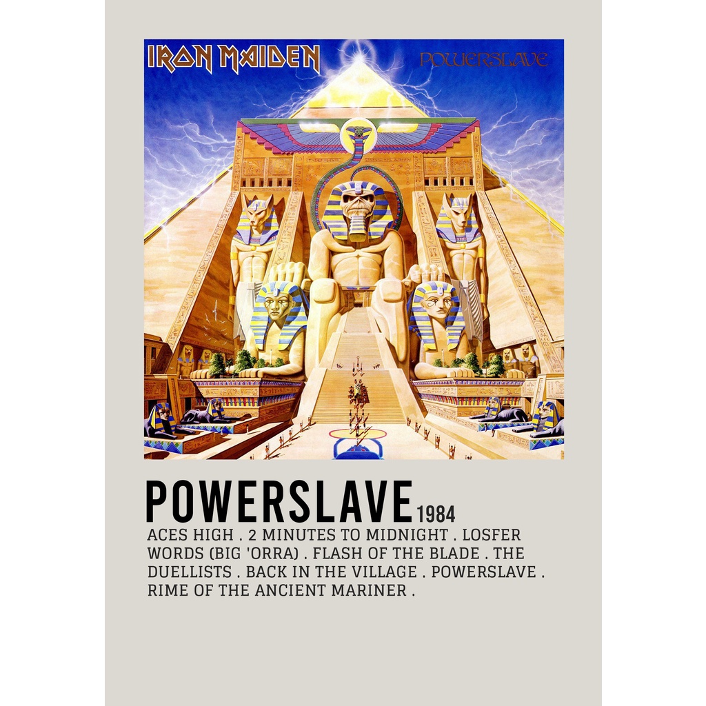 【READY STOCK】Poster Cover Album Powerslave by Iron Maiden famous rock