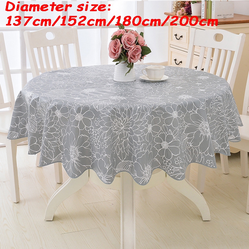 Waterproof and Anti Scalding Round Style Printing Tablecloth Plastic ...