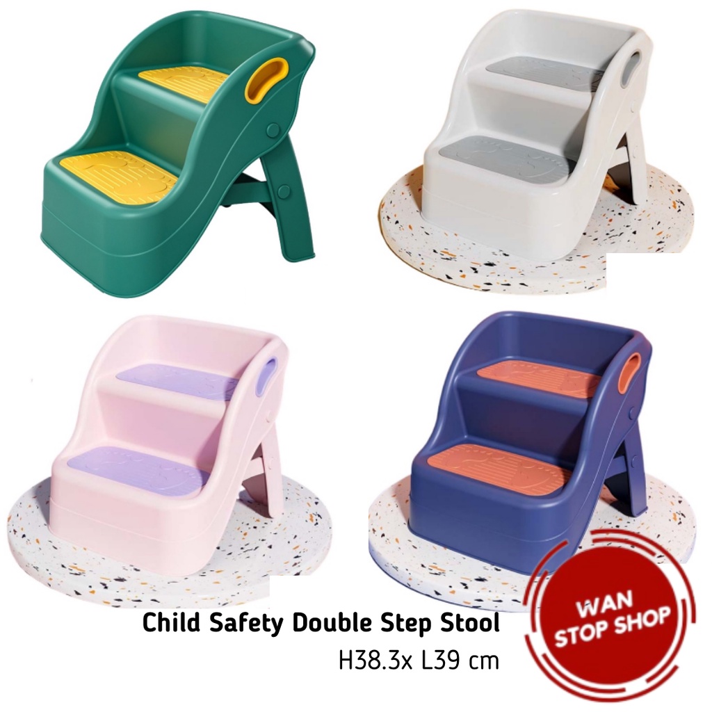 Foldable Nonslip Versatile Toddler Stools For Bathroom Kitchen Two