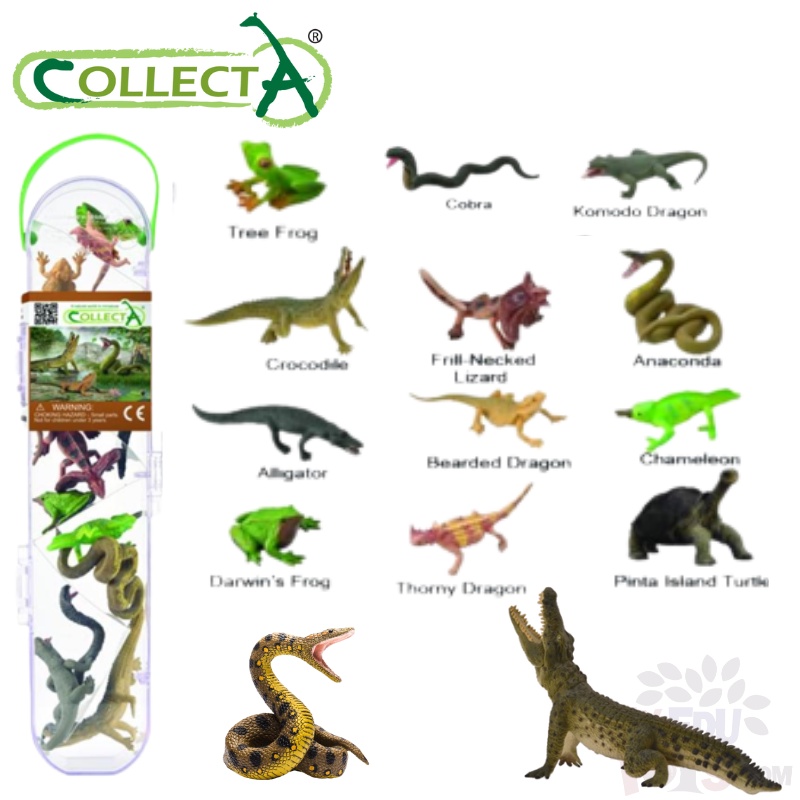 Collecta A1194 Box Set Of Mini Reptiles & Amphibians Animals Action ...