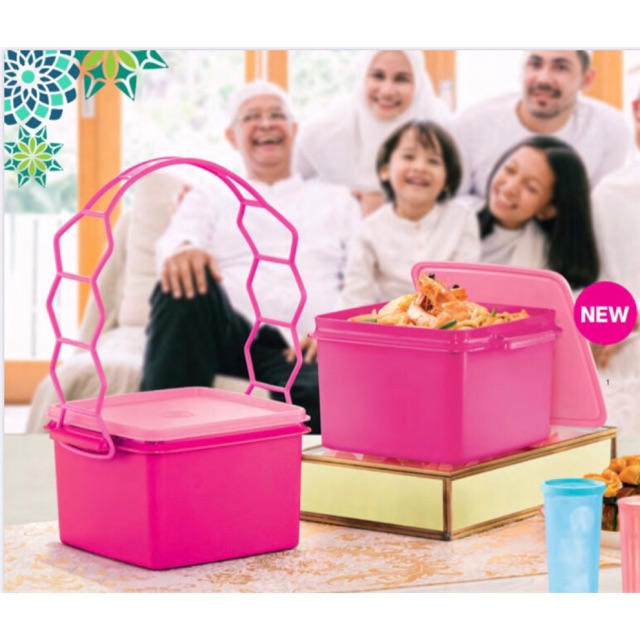 Tupperware double deep with Cariolier in pink 1.7L | Shopee Malaysia