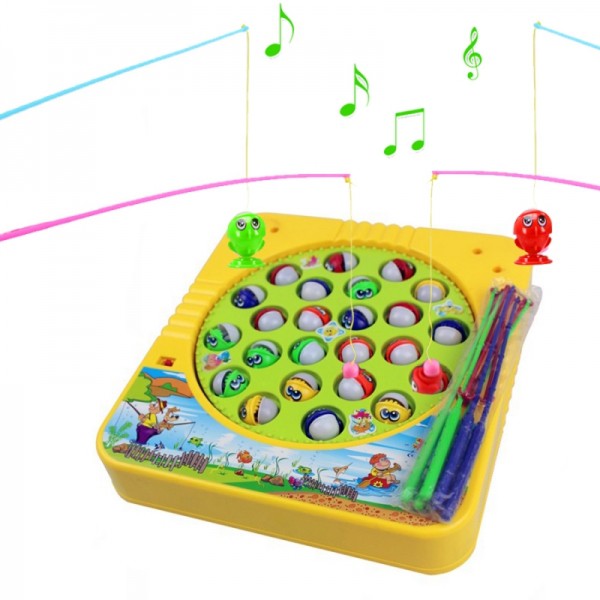 Musical Electric Rotation 24 Fishes Fishing Game for Kids (Battery ...