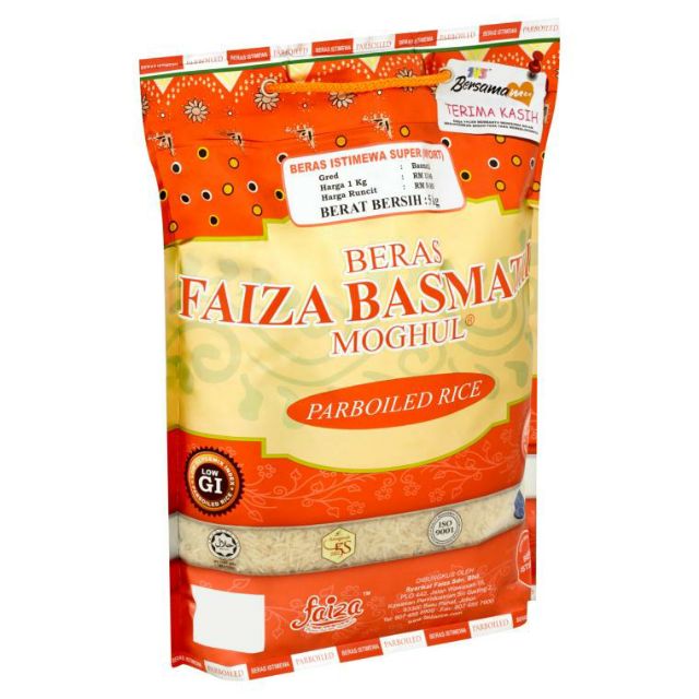 5KG [READY STOK] Faiza Beras Moghul Basmathi Parboiled Rice Shopee
