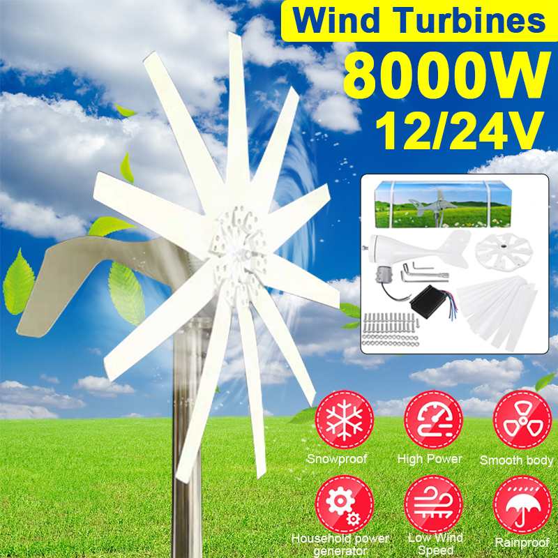 10 Blades 8000W Wind Turbines Generator Wind Generator With Charge