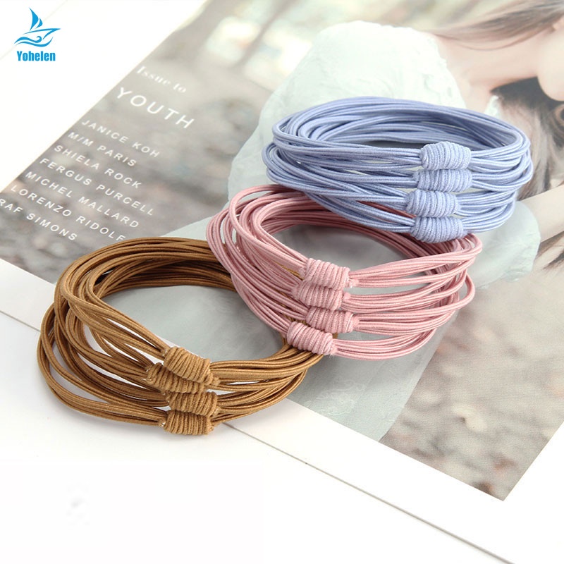 1pc Threaded four-in-one rubber band hair rope female Korean rubber ...