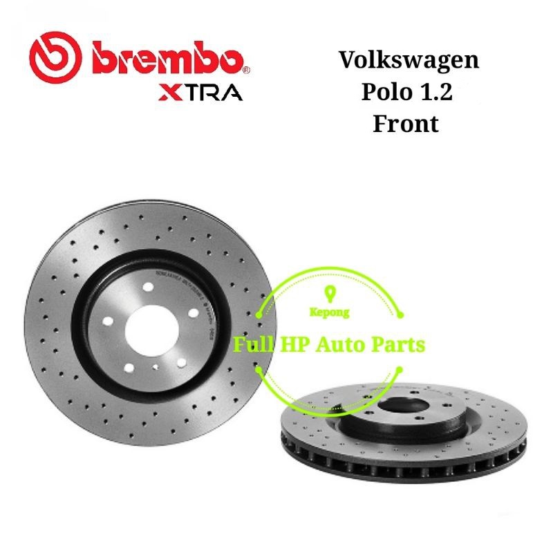 Original Brembo Front Rear XTRA Disc Rotor Volkswagen Polo 1.2 Shopee Malaysia