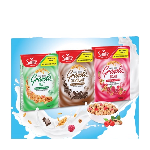 SANTE GRANOLA WHOLE GRAIN CRISPY CEREALS FLAKES (CHOCOLATE/FRUITS/NUTS