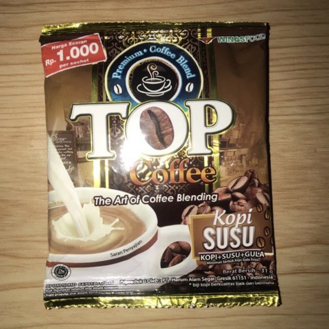 Top Coffee Instant Coffee Sugar Milk (1 SACHET) Shopee Malaysia